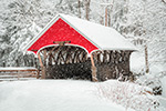 Snow Covered Flume Bridge NH Photo